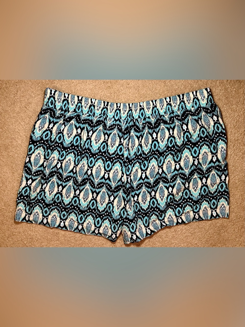 Wildfox Women’s XXL Blue Black Printed Boho Shorts